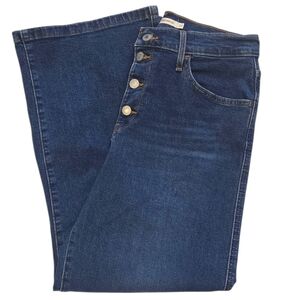 Levi’s Mile High Cropped Wide Leg Jean Women’s Sz 30 Medium Wash Button Fly